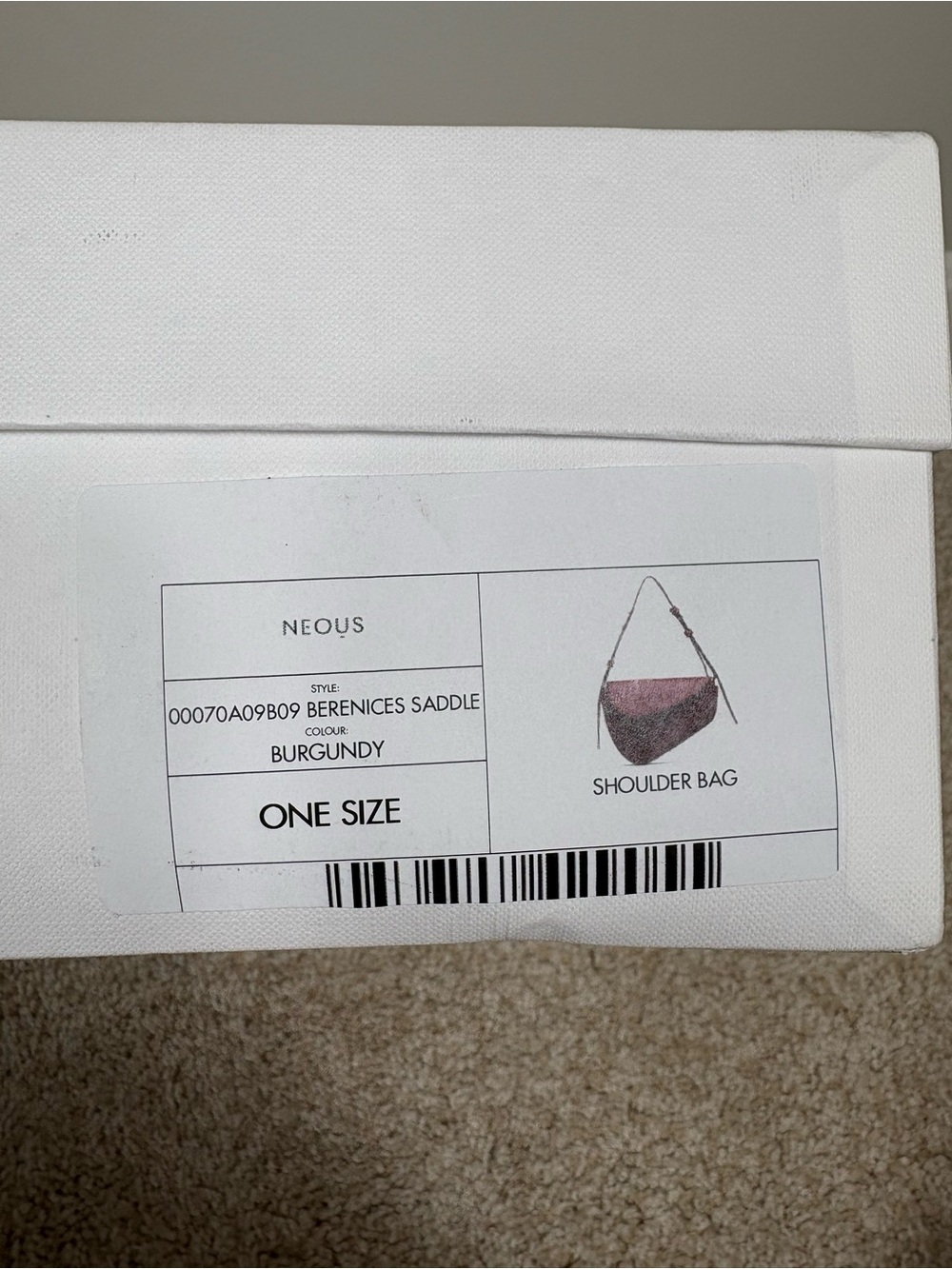 New Neous Berenices Saddle Shoulder Bag Burgundy - Picture 10 of 10